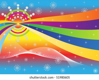 colorful abstract wave background vector illustration