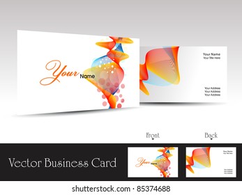 colorful abstract wave background vector business card with presentation
