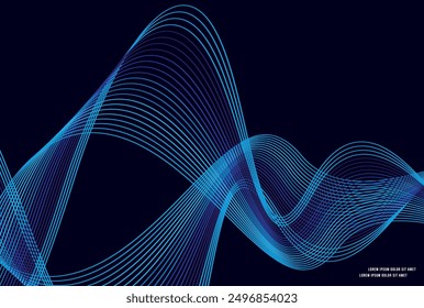 Bunte abstrakte Welle auf schwarzem Hintergrund. dynamisches abstraktes Liniendesign im modernen und luxuriösen Stil. Website, Kopfzeile.