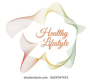 Colorful abstract wave circle for healthy lifestyle visuals, wellness branding, spa promotions, diet programs, natural living, and clean living concepts