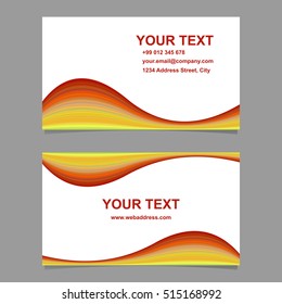 Colorful abstract wave design business card template set