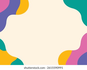 Colorful Abstract Wave Frame Vector Illustration.