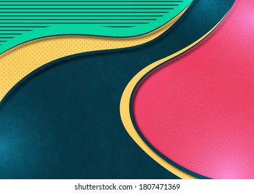 Colorful abstract wave geometric background. Composition of liquid forms. Template for banner, flyer, cover, business card. Vector illustration