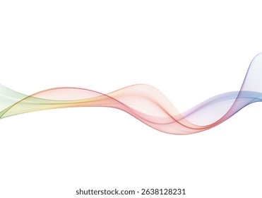 Colorful abstract wave line on white background