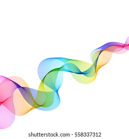 Colorful Abstract Wave Lines for Background. Abstract Design Element on White Backdrop. Universal Abstraction.