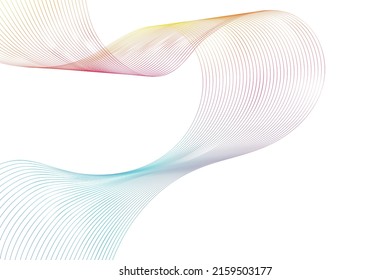 Coloridas líneas de onda abstractas fluyendo sobre un fondo blanco ideal para la tecnología, la música, la ciencia y el mundo digital