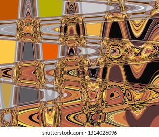 Colorful abstract wave lines fractal vector background. Modern geometric pattern. Fantasy decorative backdrop with geometrical shapes, lines, waves. Ornamental texture. Creative trendy ornate design.