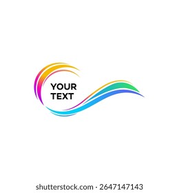Colorful Abstract Wave Logo Design Template with Your Text