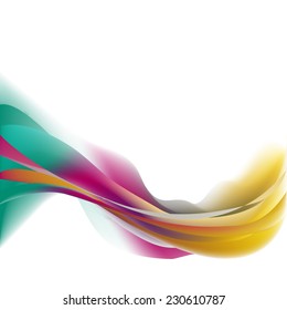 Colorful abstract wave on isolated white background
