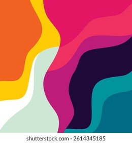 Colorful abstract wave pattern with flowing multicolor organic curves in modern dynamic composition. Abstract background concept
