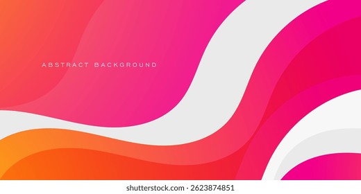 Colorful abstract wave pink and orange gradient background. Fluid shapes wave pattern design. Eps10 vector