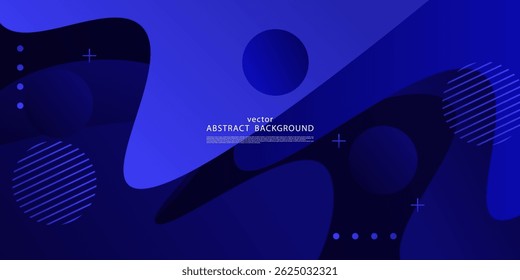 Colorful abstract wave shapes overlapping on blue 3D background. Modern background with trendy pattern concept. Vector Eps10