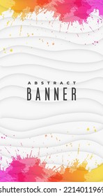 colorful abstract wave splash vertical banner