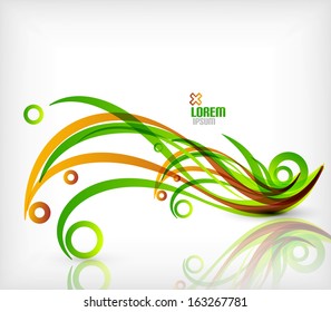 Colorful abstract wave vector curls. Light wave lines illustration