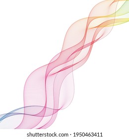 colorful abstract wave. yellow and green lines. vector background
