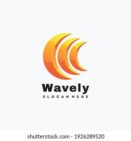 colorful abstract wavely logo illustration vector template