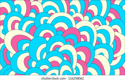 Colorful abstract waves background drawn by hand