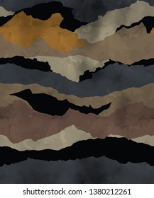 Colorful abstract waves, clouds background. Grunge camo stripes.
