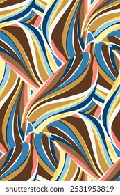 colorful abstract waves ornament. seamless pattern background design.