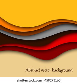 Colorful abstract waves texture background for text and message website design with shadow overlap. Interior wall decoration.Vector illustration.