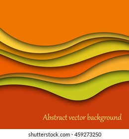 Colorful abstract waves texture background for text and message website design with shadow overlap. Interior wall decoration.Vector illustration.