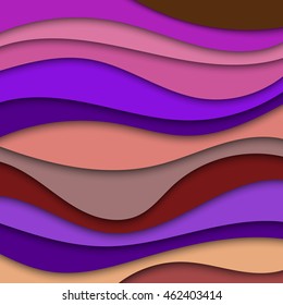 Colorful abstract waves texture background for text and message website design with shadow overlap. Interior wall decoration.Vector illustration.
