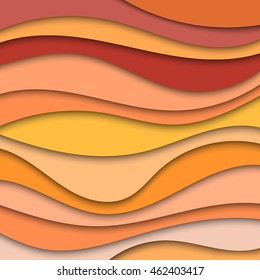 Colorful abstract waves texture background for text and message website design with shadow overlap. Interior wall decoration.Vector illustration.