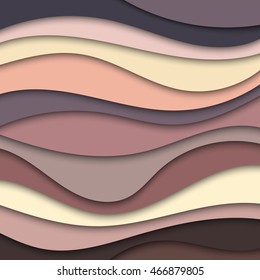 Colorful abstract waves texture background for text and message website design with shadow overlap. Interior wall decoration.Vector illustration.