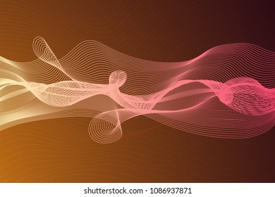 Colorful abstract waves vector backgroud. Digital frequency track equalizer. Horizontal waves dynamic illustration.