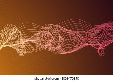 Colorful abstract waves vector backgroud. Digital frequency track equalizer. Horizontal waves dynamic illustration.