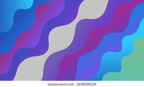Colorful abstract wavy background with blue, purple, and green tones creating vibrant design