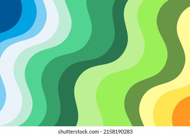 Colorful abstract wavy curve striped line summer colors pattern background vector. Presentation banner, magazine, social media, poster, creative album, art cover editable layout illustration template.