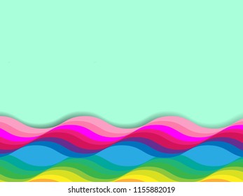 Colorful abstract wavy line wave pattern with geometric waves. Endless stylish texture. Ripple monochrome background