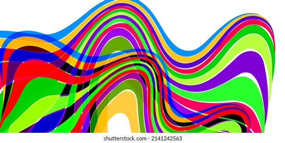 colorful abstract wavy lines background design, Banner design