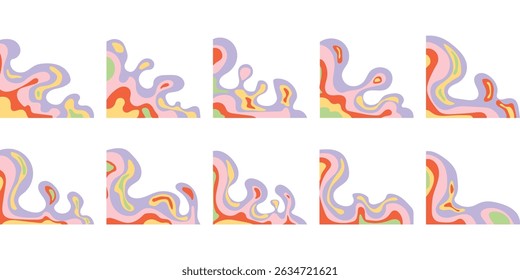 Colorful Abstract Wavy Liquid Corner 