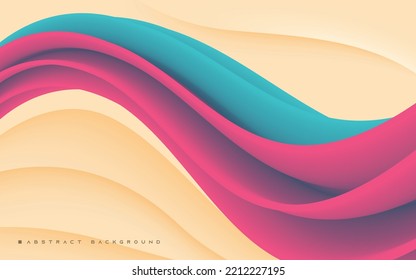 Colorful abstract wavy shape background elegant design