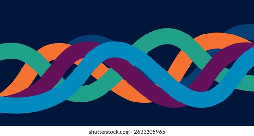 Ilustración vectorial de diseño de gradiente de fondo de capas de forma ondulada abstracta colorida