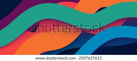 Colorful abstract wavy shape layers background gradient design vector