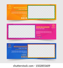 Colorful abstract web banner template
