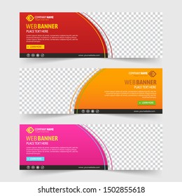Vector de banner web colorido y abstracto