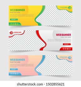 Colorful abstract web banner vector