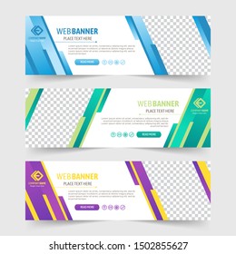 Colorful abstract web banner vector