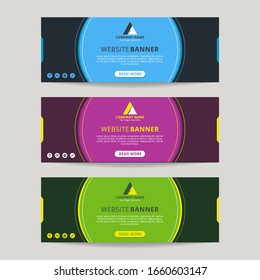 Colorful abstract web banner vector