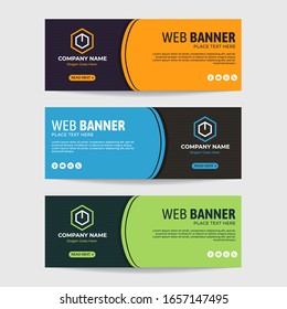 Colorful abstract web banner for website 