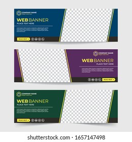 Colorful abstract web banner for website 