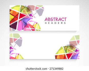 Colorful abstract website header or banner set with blank space for your content.