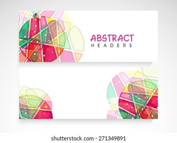 Colorful abstract website header or banner set for your business.