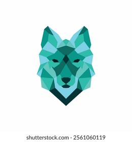 Colorful abstract wolf head logo design inspiration