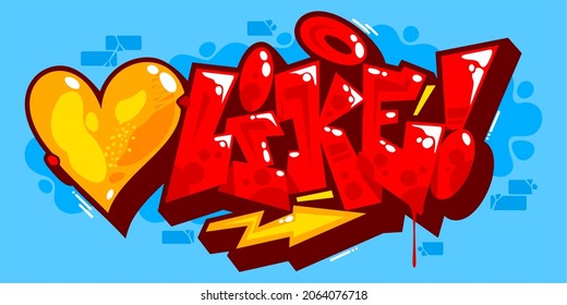 Colorful Abstract Word Like Graffiti Urban Streetart Style Font Lettering Vector Illustration Art