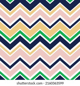 Colorful Abstract Zigzag Seamless Pattern Trendy Fashion Design Minimalist Color Combinations Perfect for Allover Fabric Print or Wrapping Paper Pastel Pink Blue Green Tones